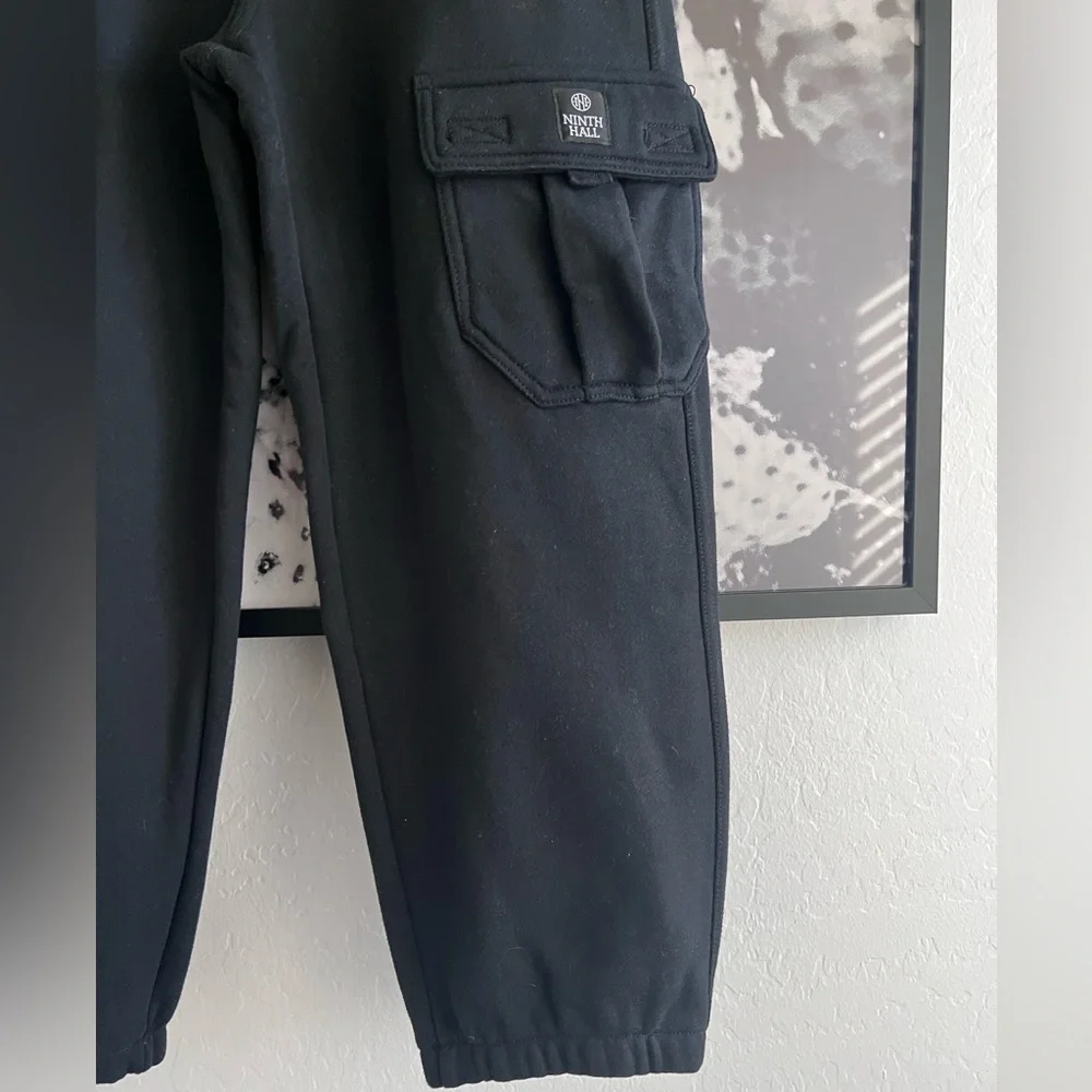 Ninth Hall Stash Youth Black Baggy Cargo Jogger Sweatpants size Large - Picture 4 of 7